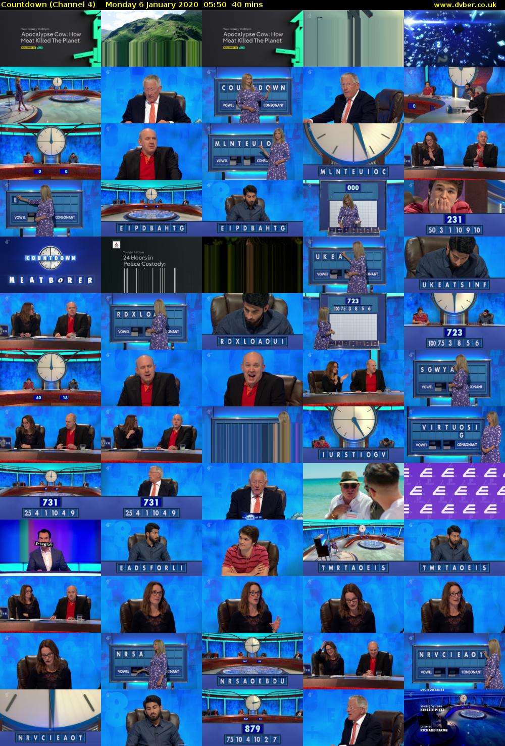 Countdown (Channel 4) Monday 6 January 2020 05:50 - 06:30