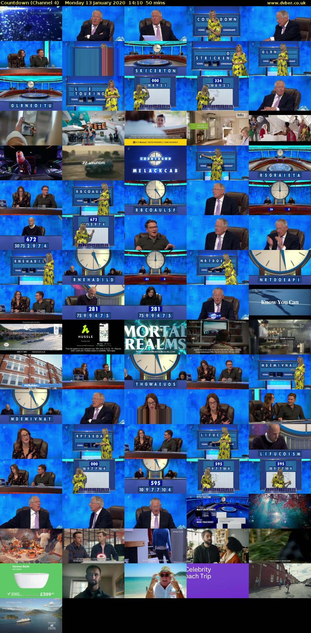 Countdown (Channel 4) Monday 13 January 2020 14:10 - 15:00