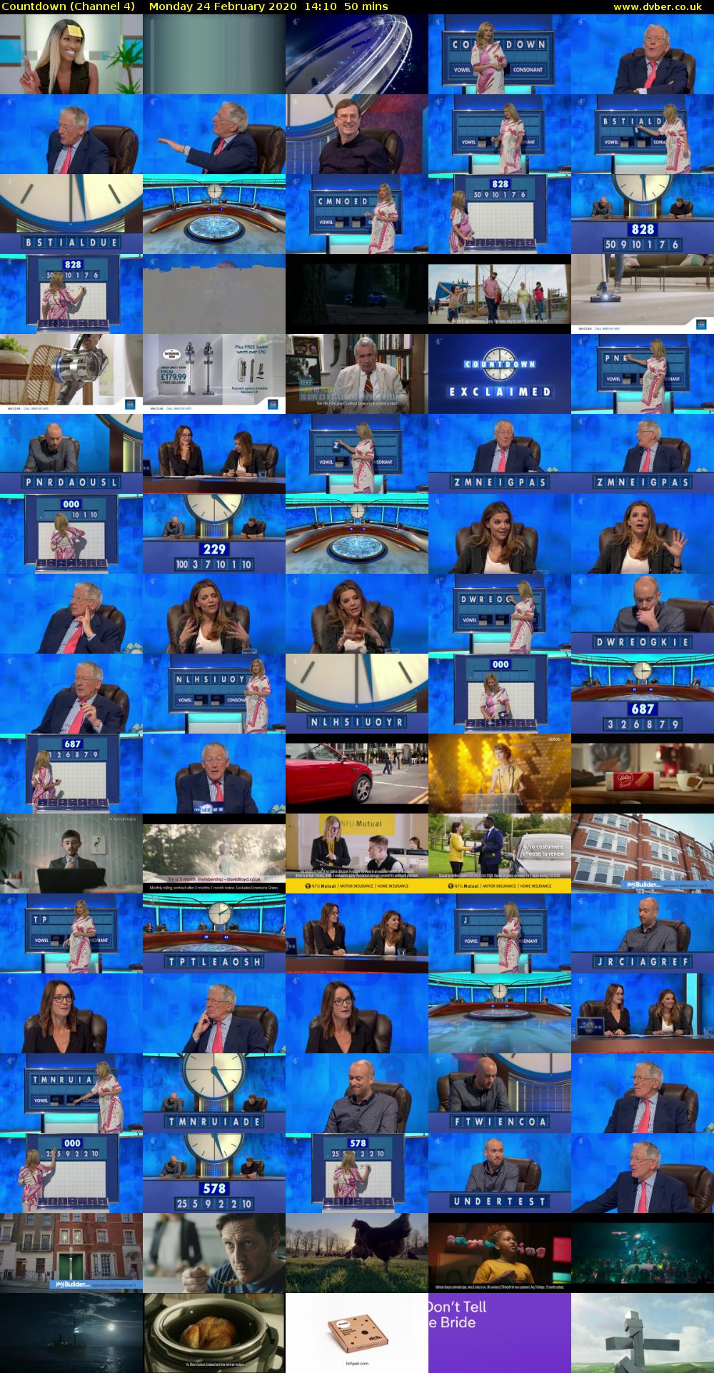 Countdown (Channel 4) Monday 24 February 2020 14:10 - 15:00