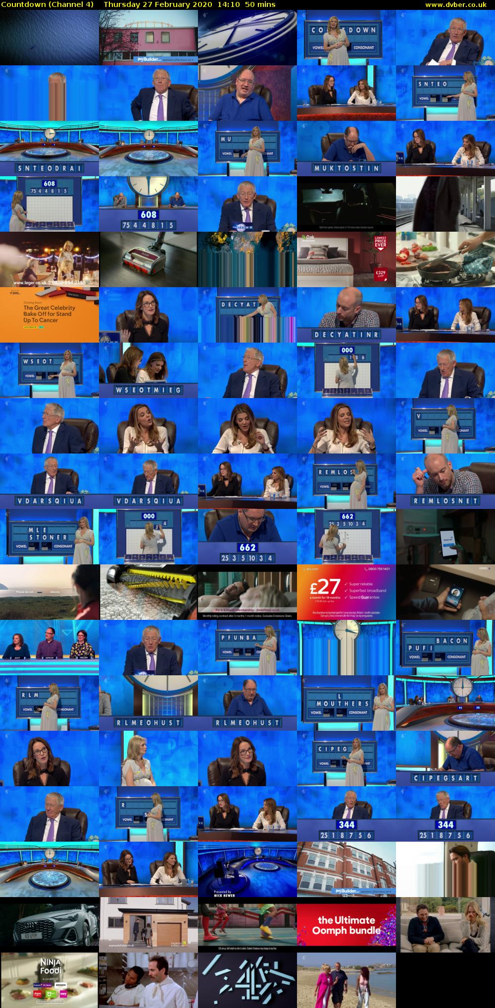 Countdown (Channel 4) Thursday 27 February 2020 14:10 - 15:00