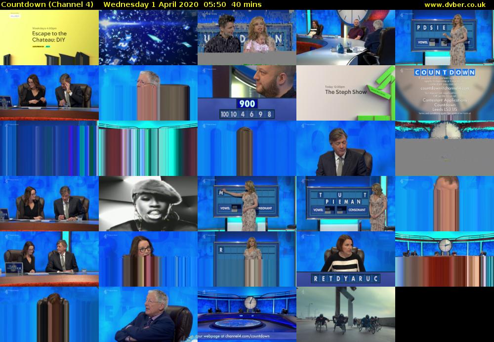 Countdown (Channel 4) Wednesday 1 April 2020 05:50 - 06:30