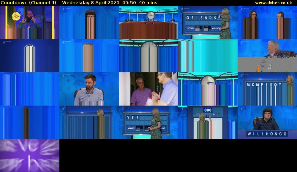 Countdown (Channel 4) Wednesday 8 April 2020 05:50 - 06:30
