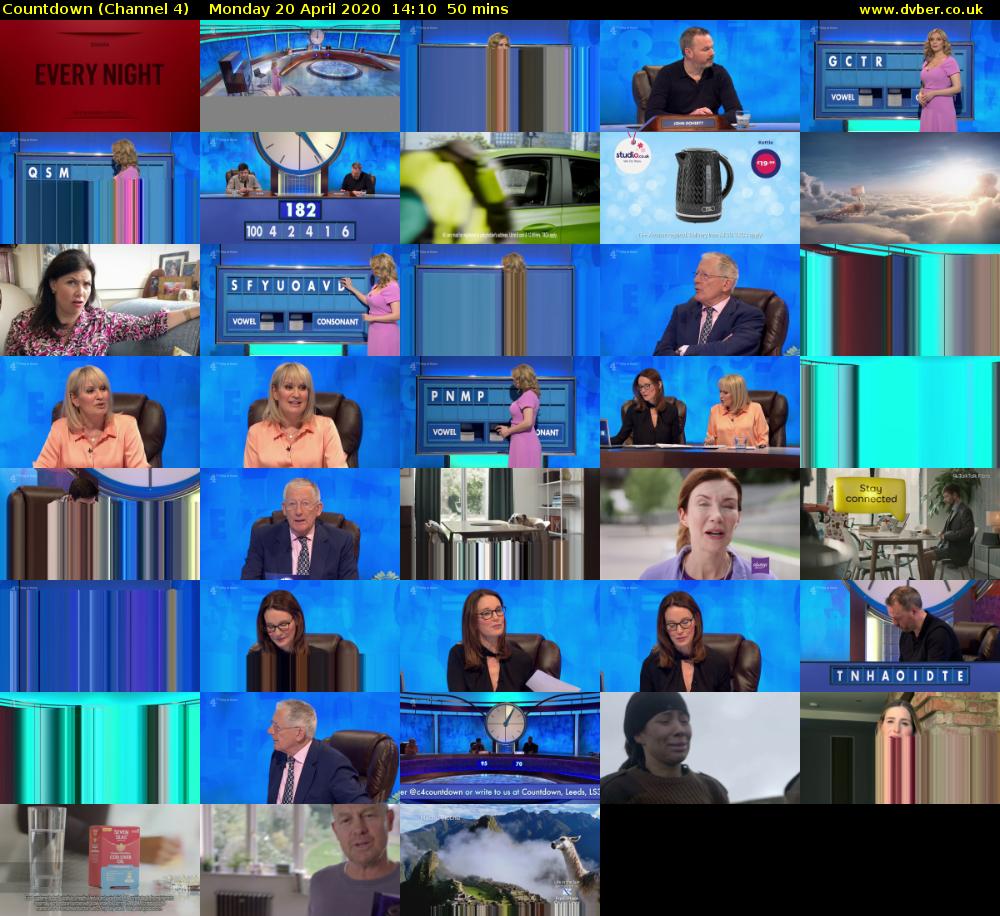 Countdown (Channel 4) Monday 20 April 2020 14:10 - 15:00