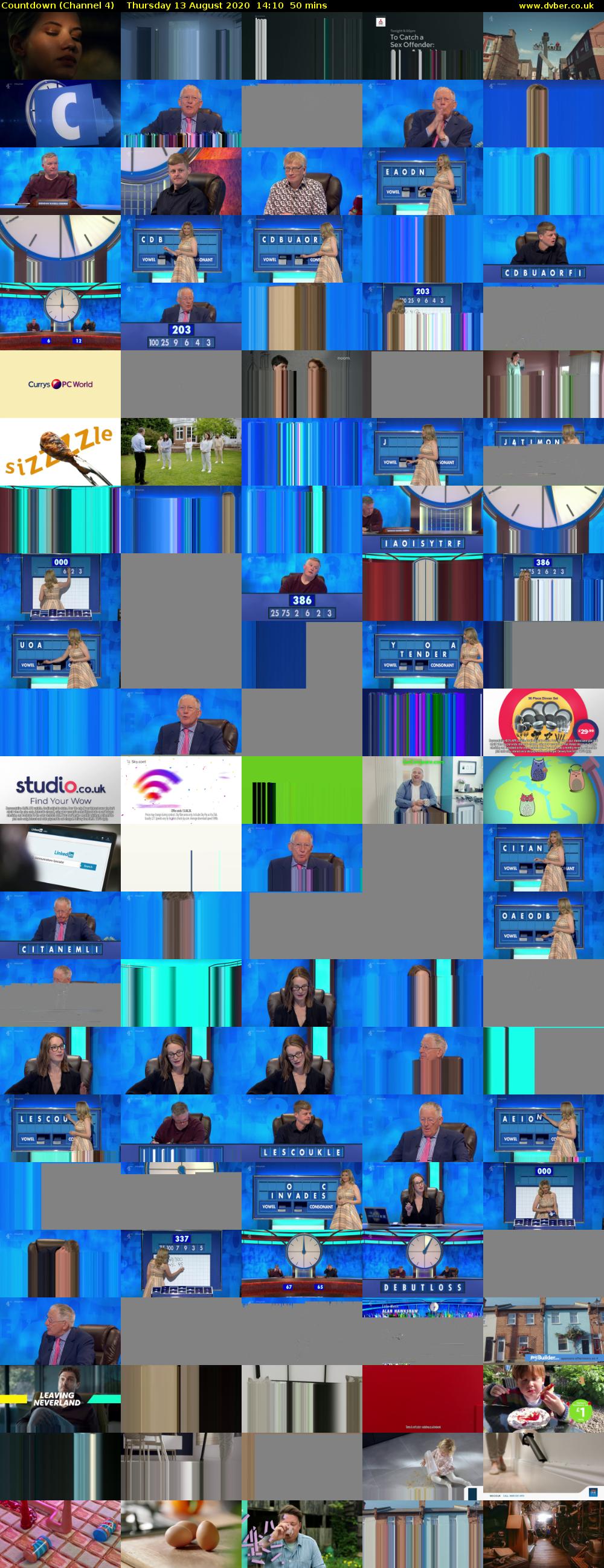 Countdown (Channel 4) Thursday 13 August 2020 14:10 - 15:00