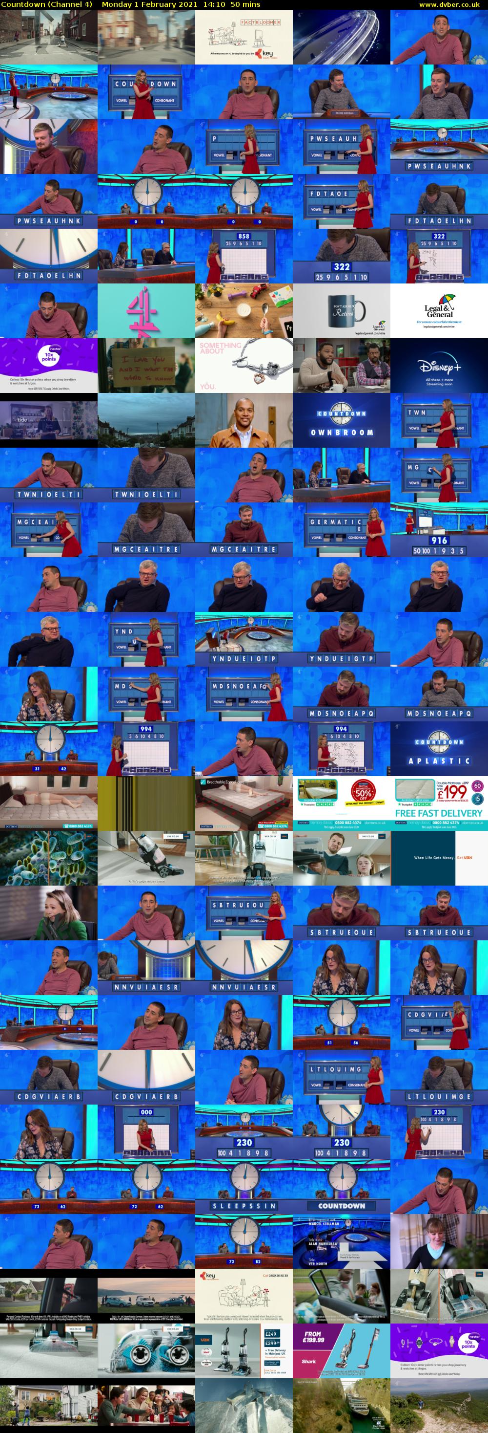 Countdown (Channel 4) Monday 1 February 2021 14:10 - 15:00