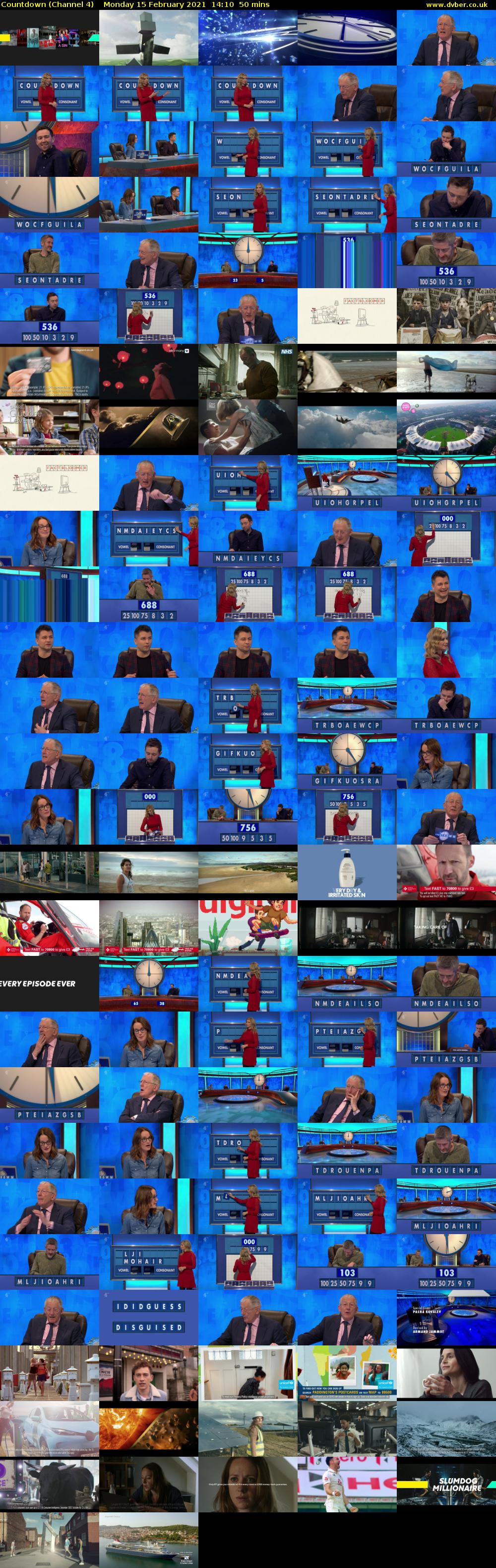 Countdown (Channel 4) Monday 15 February 2021 14:10 - 15:00