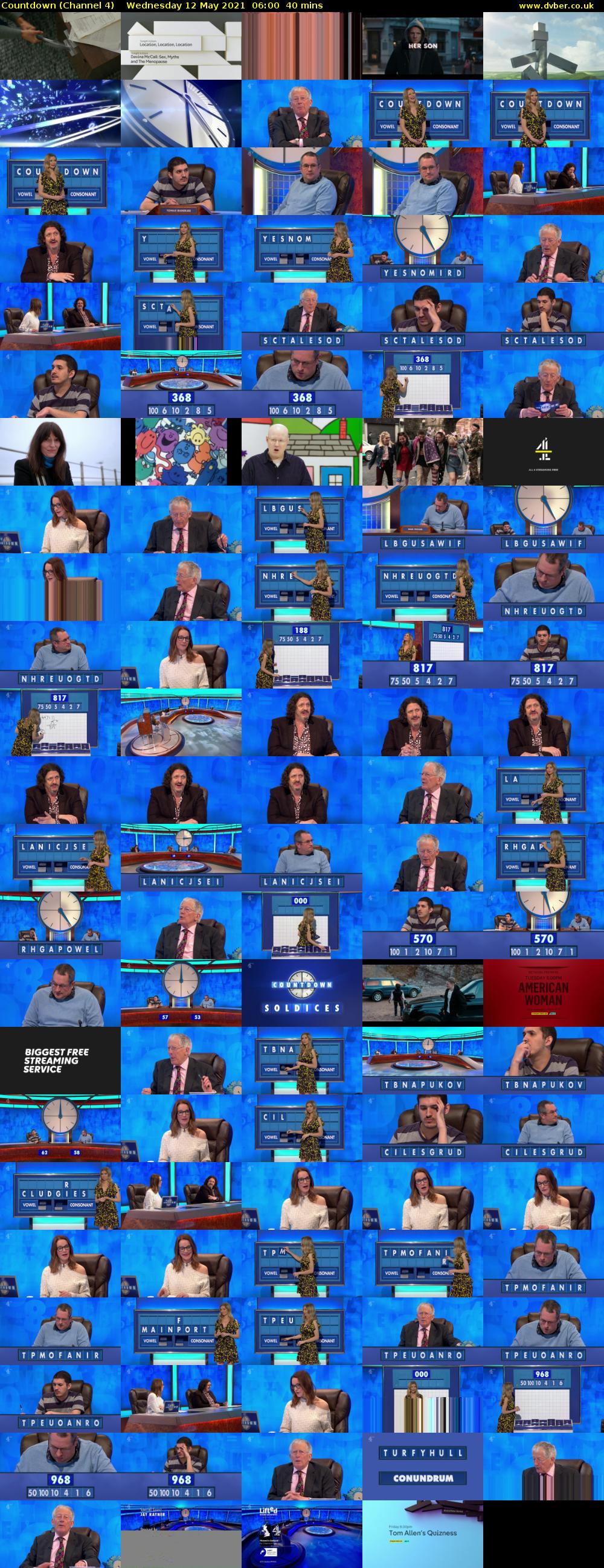 Countdown (Channel 4) Wednesday 12 May 2021 06:00 - 06:40