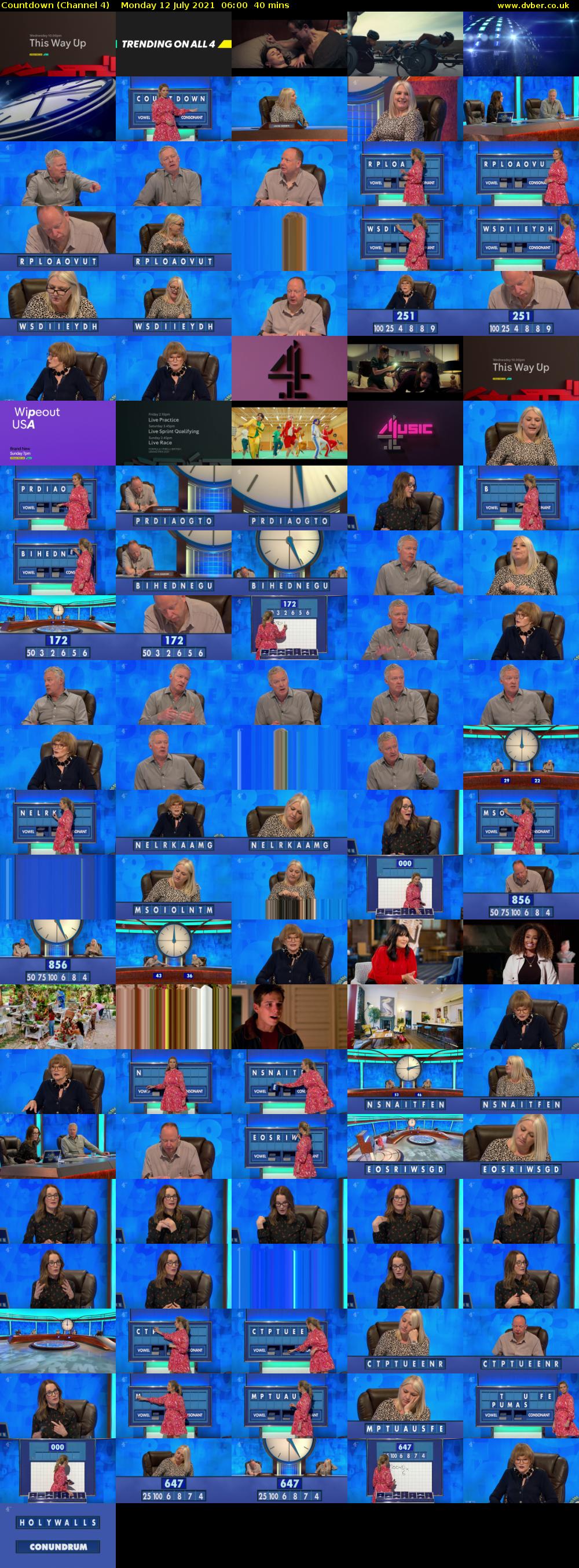 Countdown (Channel 4) Monday 12 July 2021 06:00 - 06:40