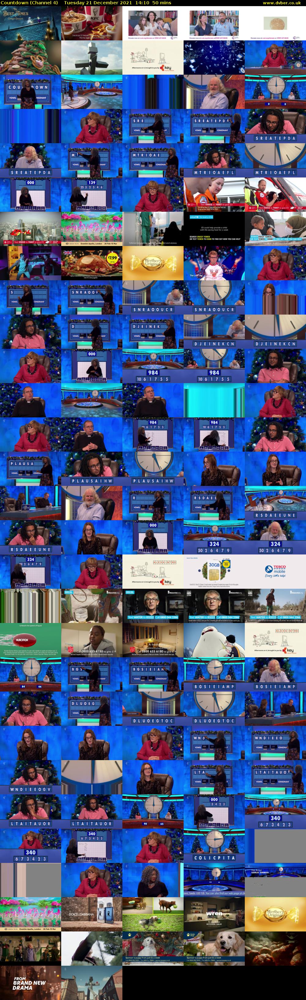 Countdown (Channel 4) Tuesday 21 December 2021 14:10 - 15:00