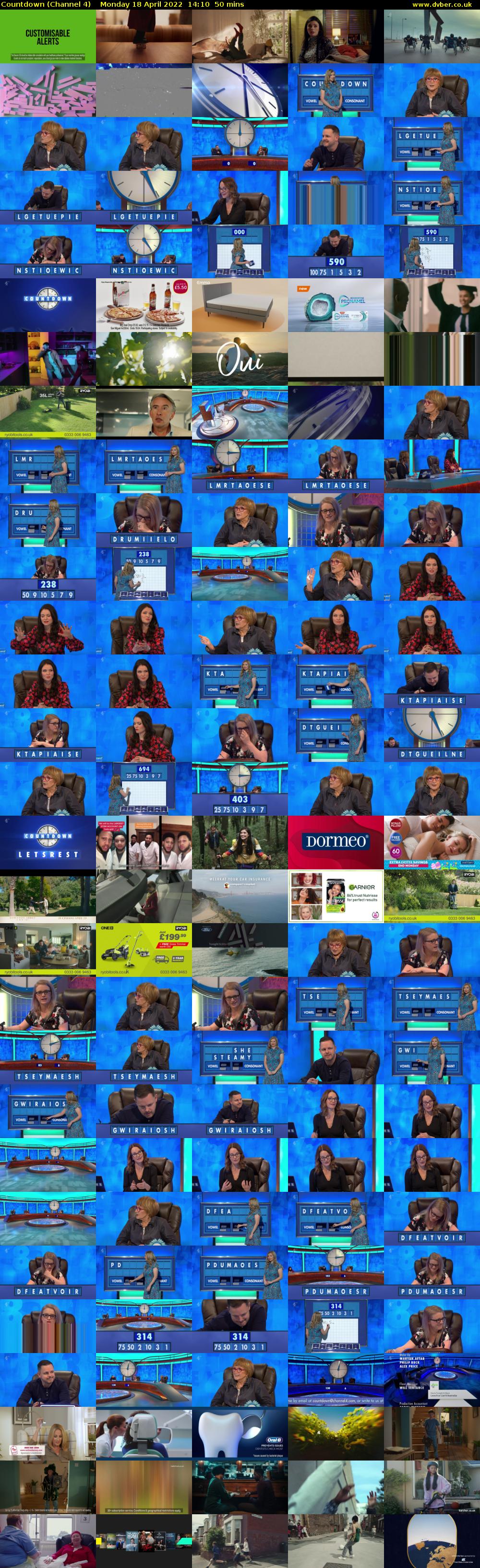 Countdown (Channel 4) Monday 18 April 2022 14:10 - 15:00