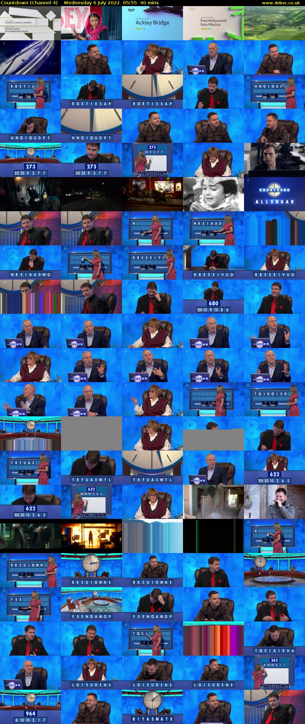 Countdown (Channel 4) Wednesday 6 July 2022 05:55 - 06:35