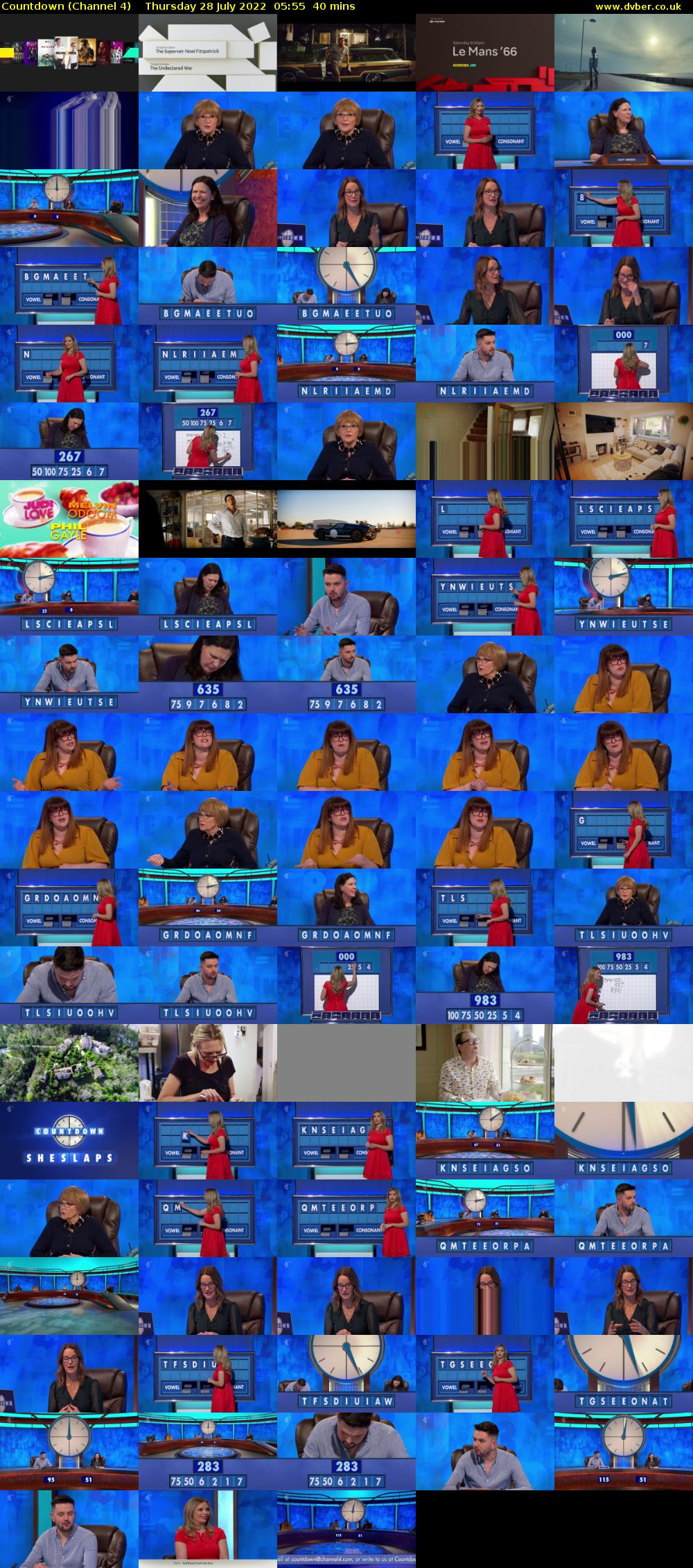 Countdown (Channel 4) Thursday 28 July 2022 05:55 - 06:35