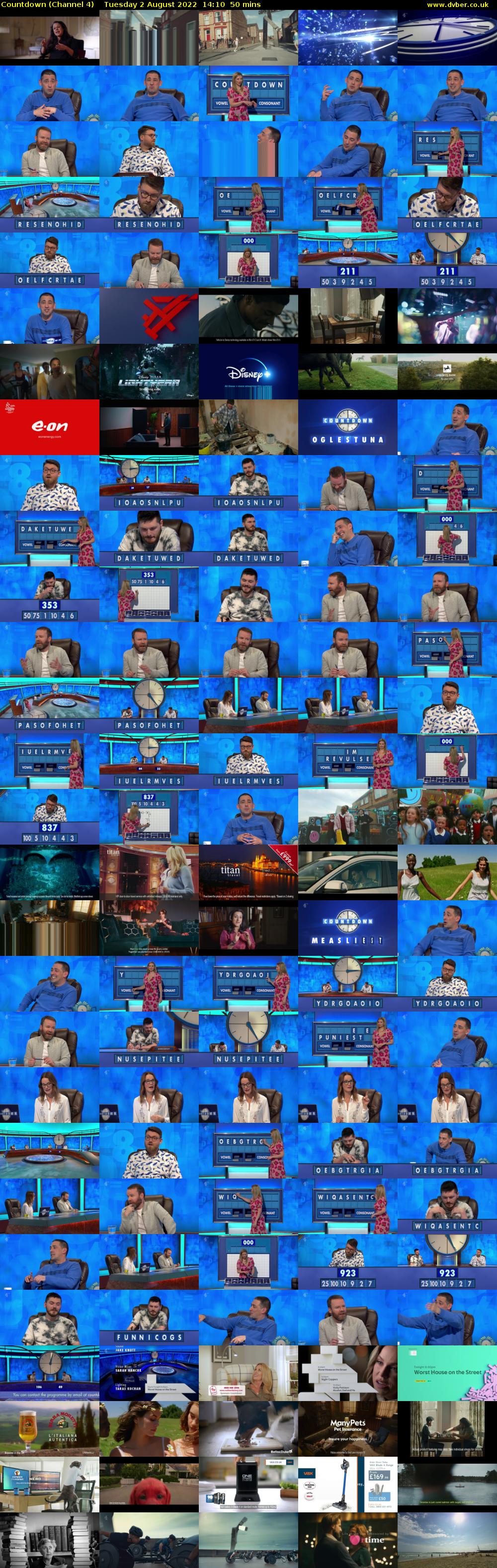 Countdown (Channel 4) Tuesday 2 August 2022 14:10 - 15:00