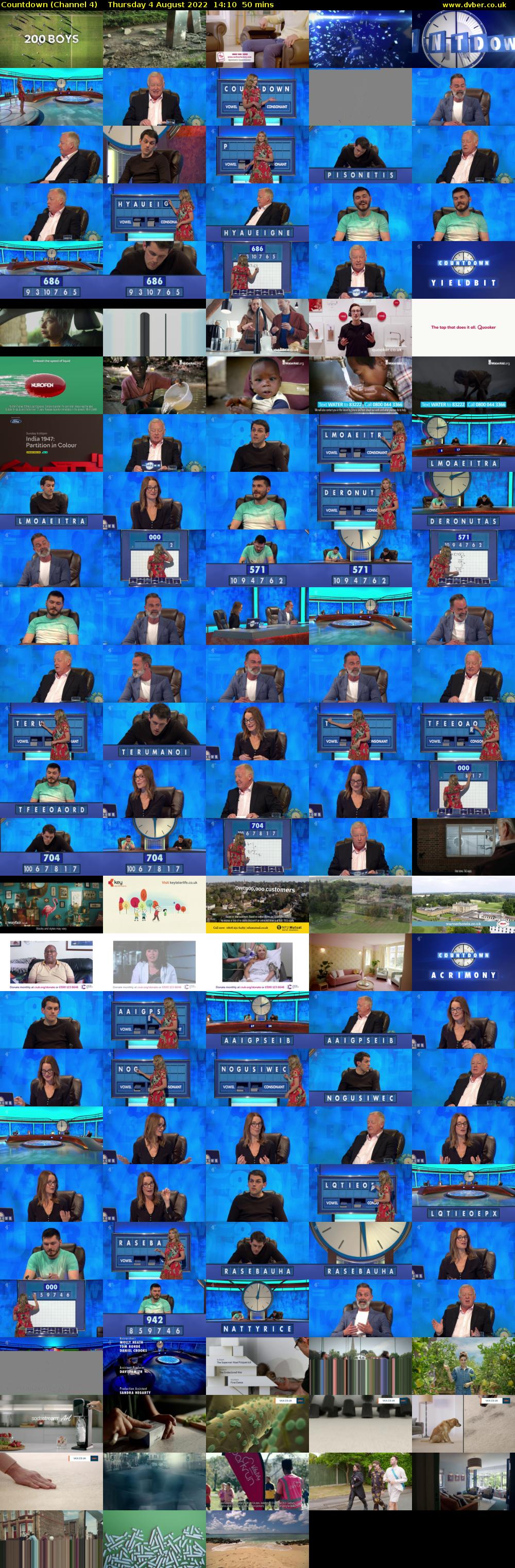 Countdown (Channel 4) Thursday 4 August 2022 14:10 - 15:00