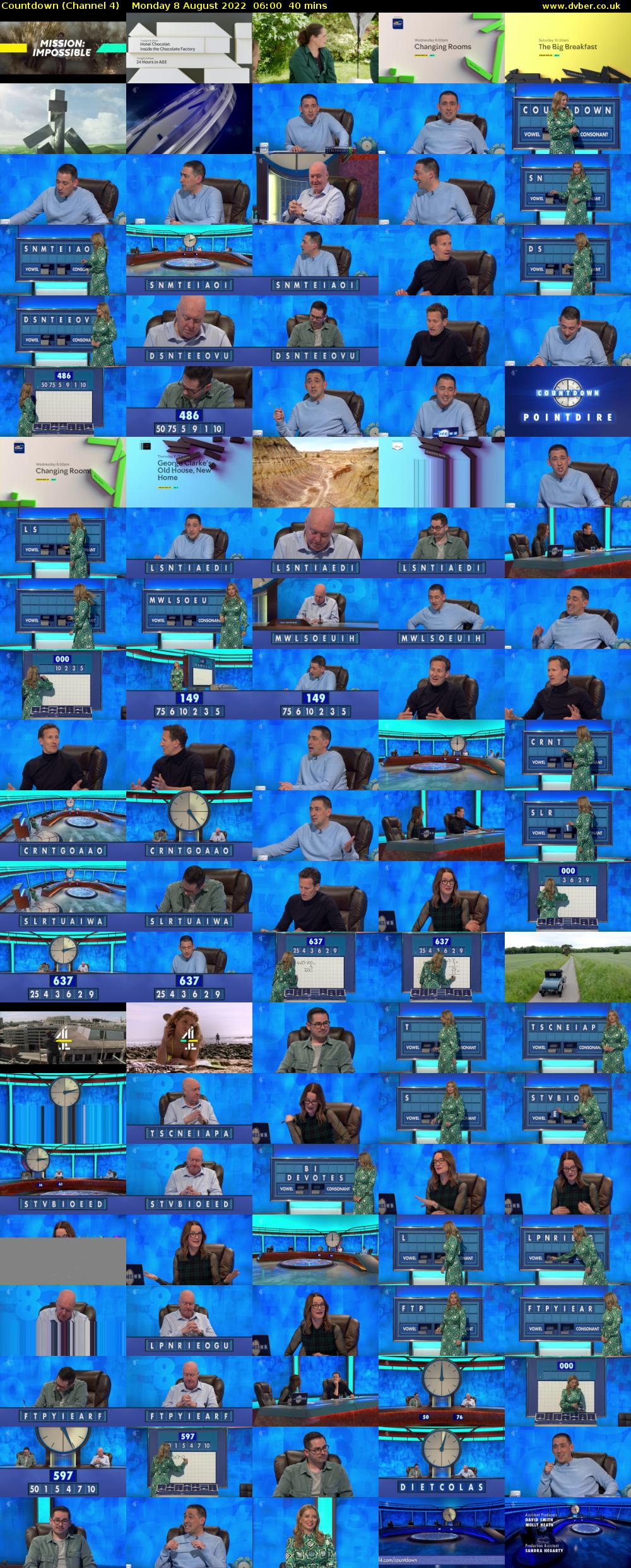 Countdown (Channel 4) Monday 8 August 2022 06:00 - 06:40