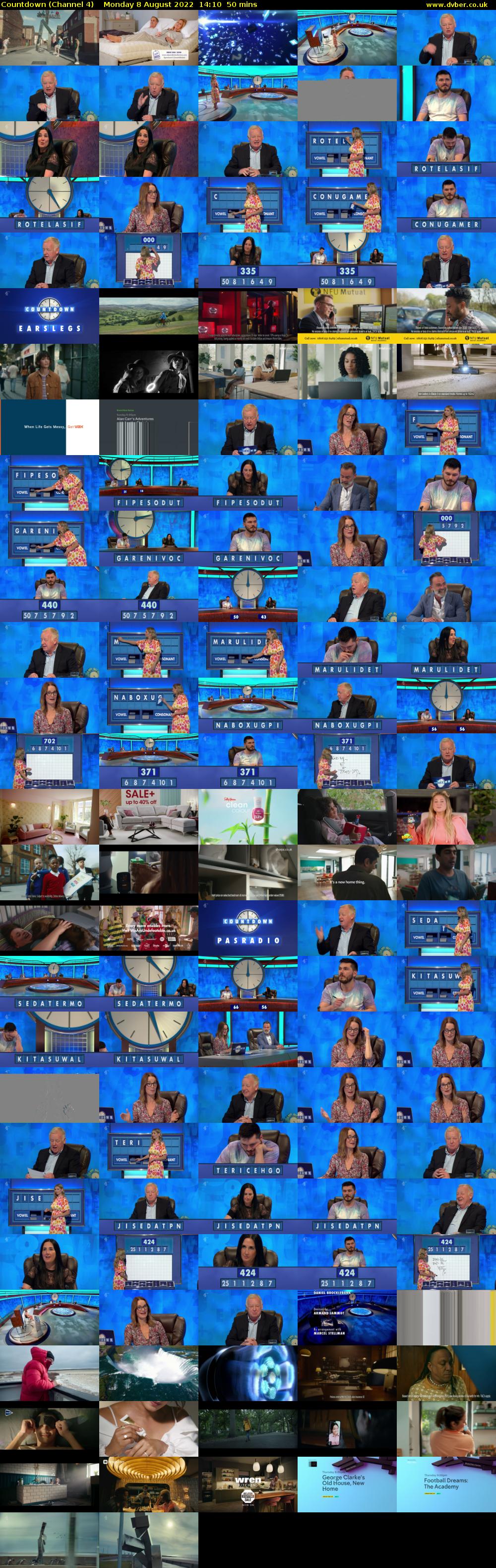 Countdown (Channel 4) Monday 8 August 2022 14:10 - 15:00