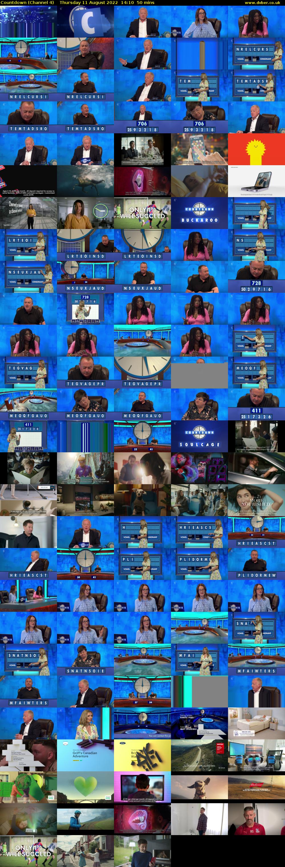 Countdown (Channel 4) Thursday 11 August 2022 14:10 - 15:00