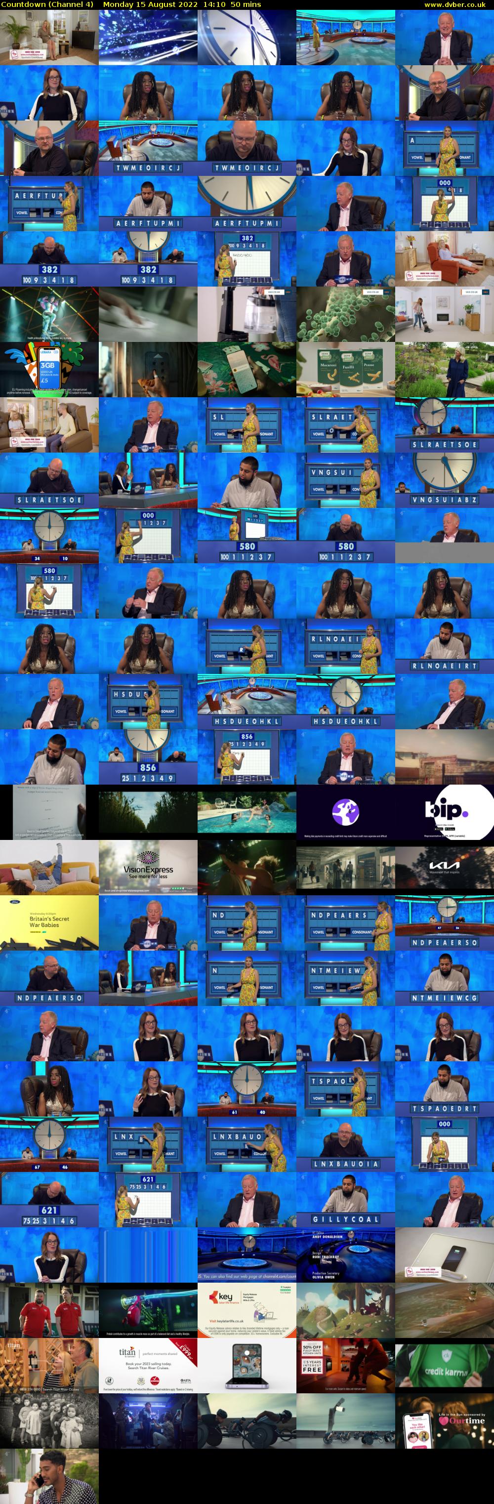 Countdown (Channel 4) Monday 15 August 2022 14:10 - 15:00