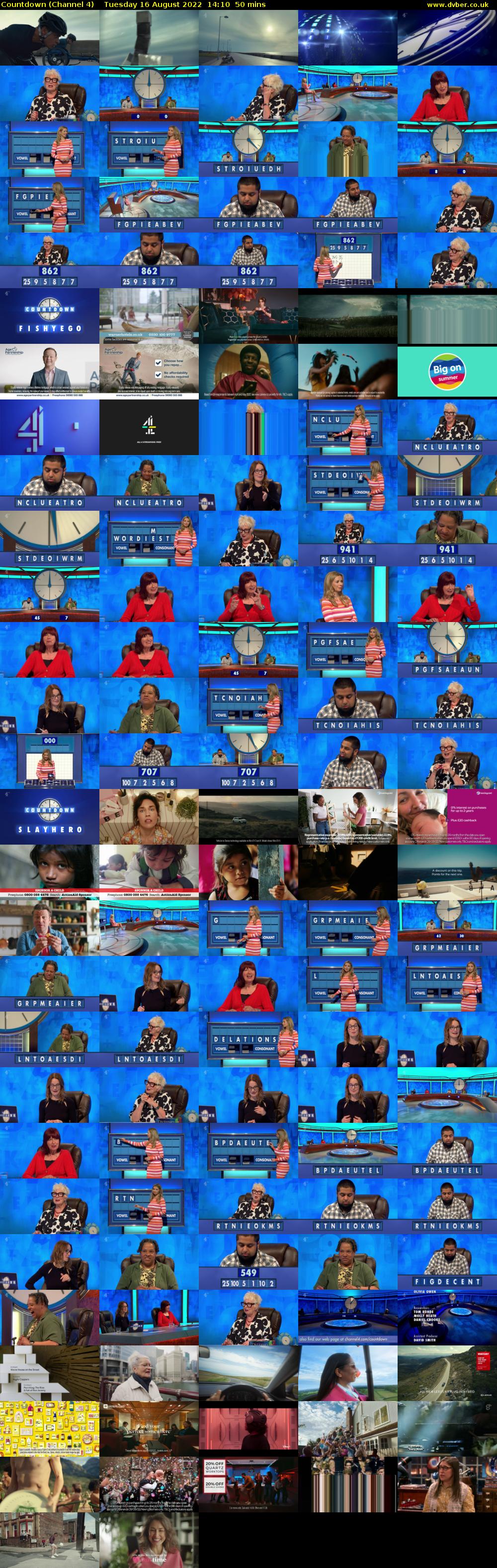 Countdown (Channel 4) Tuesday 16 August 2022 14:10 - 15:00