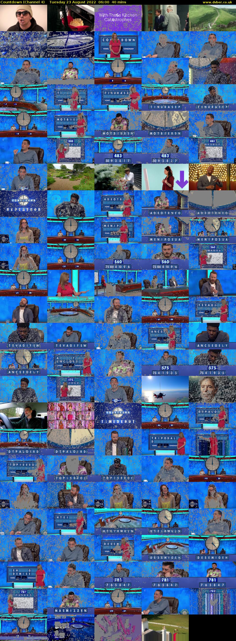 Countdown (Channel 4) Tuesday 23 August 2022 06:00 - 06:40