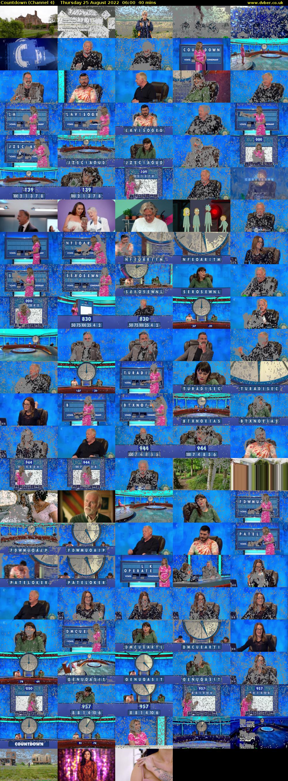 Countdown (Channel 4) Thursday 25 August 2022 06:00 - 06:40