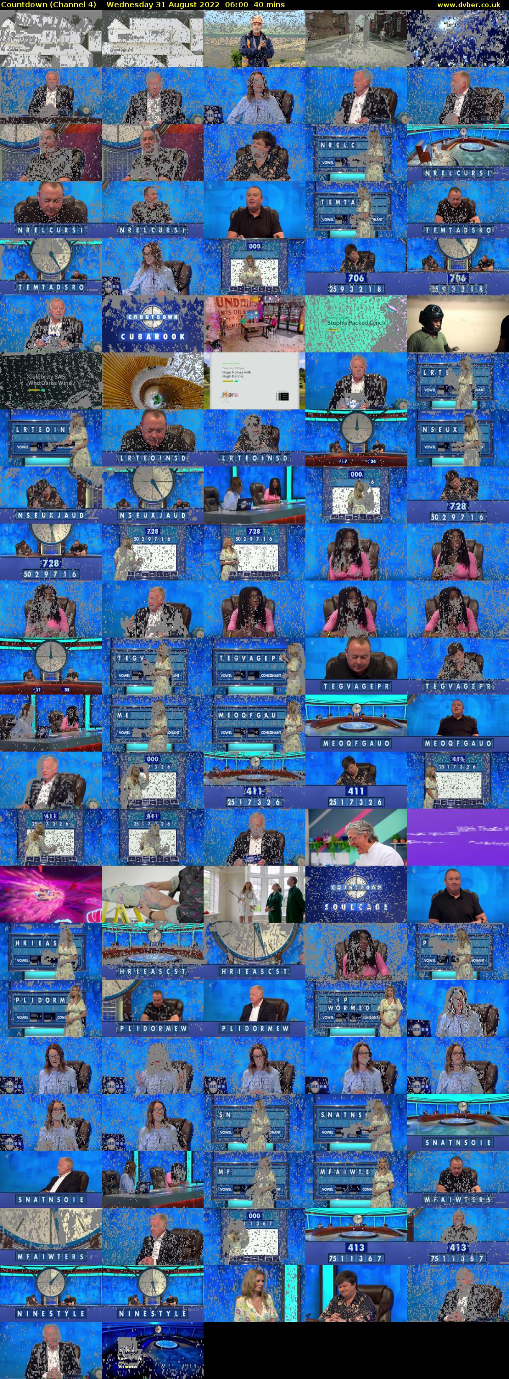 Countdown (Channel 4) Wednesday 31 August 2022 06:00 - 06:40