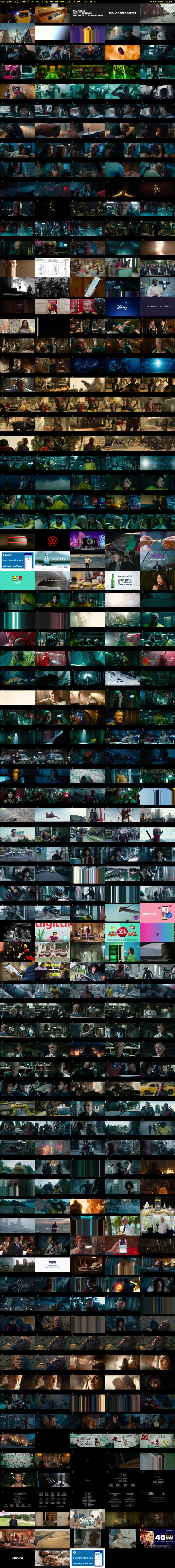 Deadpool 2 (Channel 4) Saturday 30 January 2021 21:00 - 23:20
