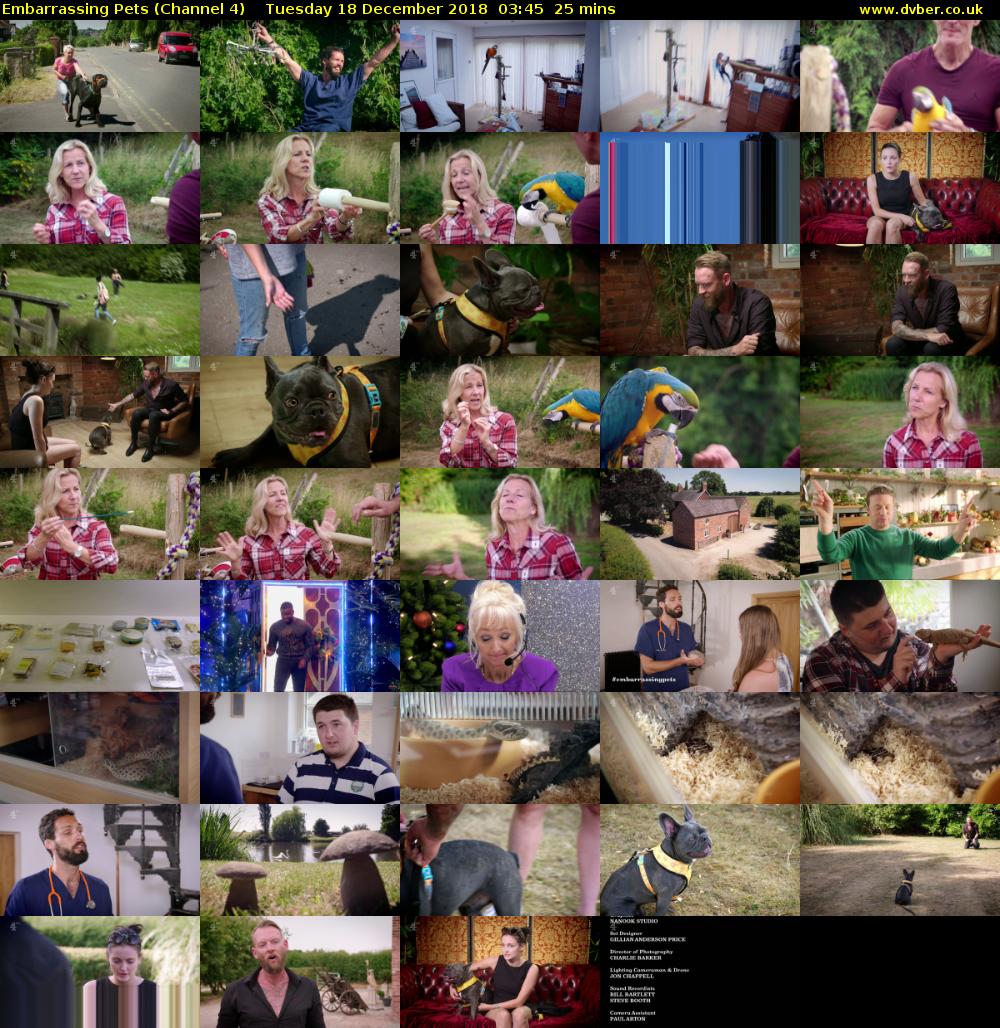 Embarrassing Pets (Channel 4) Tuesday 18 December 2018 03:45 - 04:10