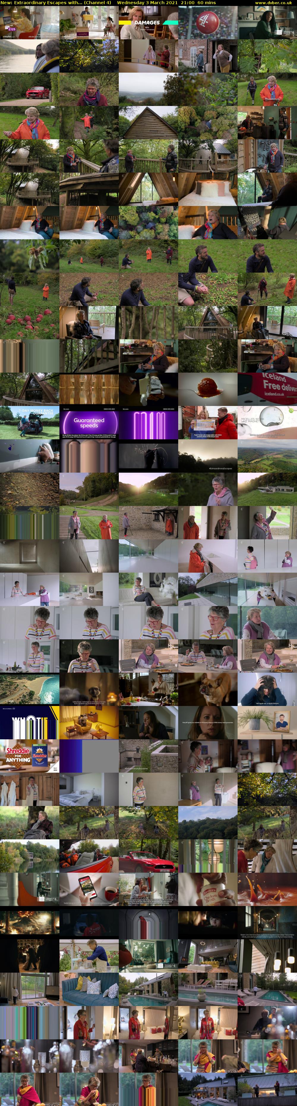 Extraordinary Escapes with... (Channel 4) Wednesday 3 March 2021 21:00 - 22:00