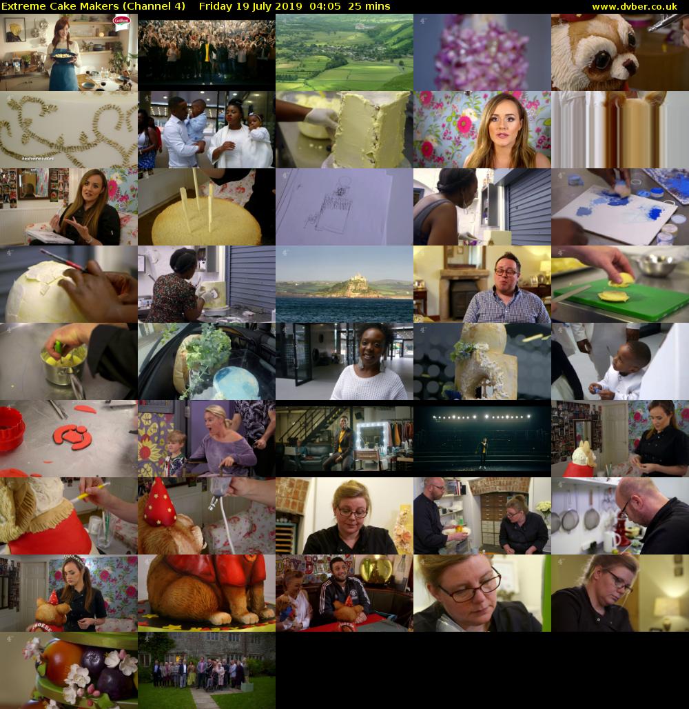 Extreme Cake Makers (Channel 4) Friday 19 July 2019 04:05 - 04:30