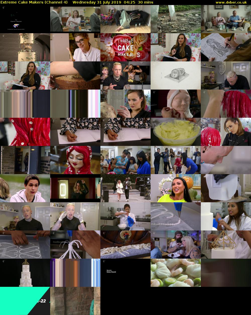 Extreme Cake Makers (Channel 4) Wednesday 31 July 2019 04:25 - 04:55