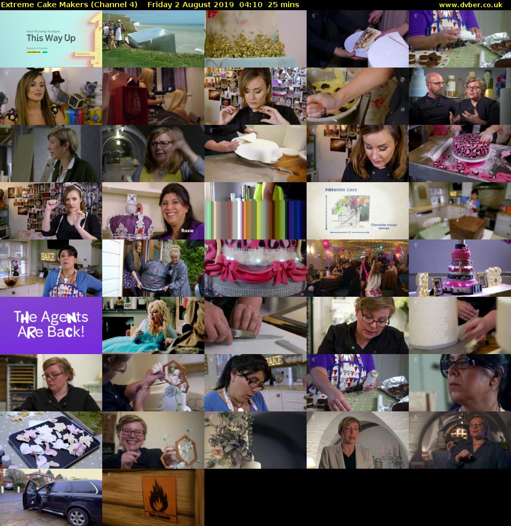 Extreme Cake Makers (Channel 4) Friday 2 August 2019 04:10 - 04:35
