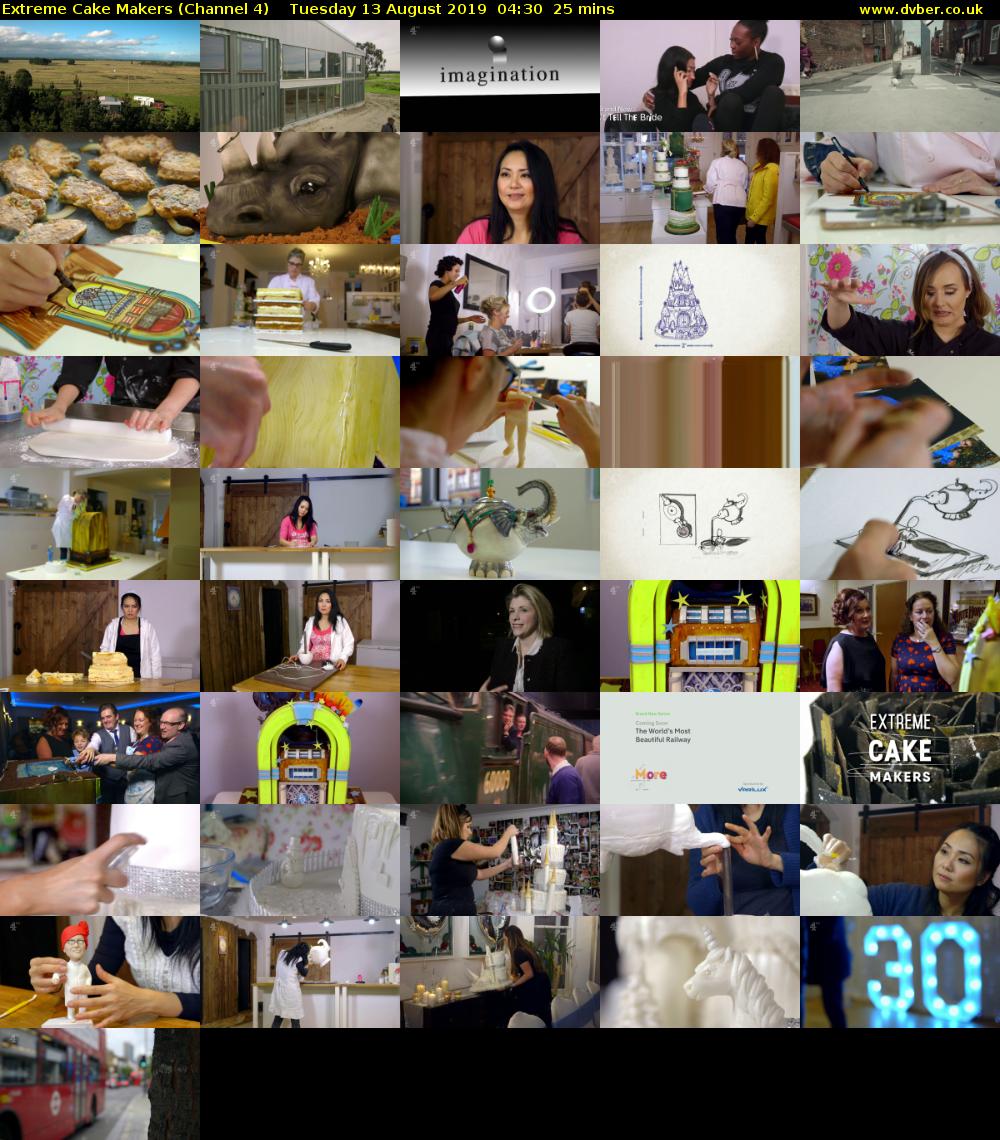 Extreme Cake Makers (Channel 4) Tuesday 13 August 2019 04:30 - 04:55