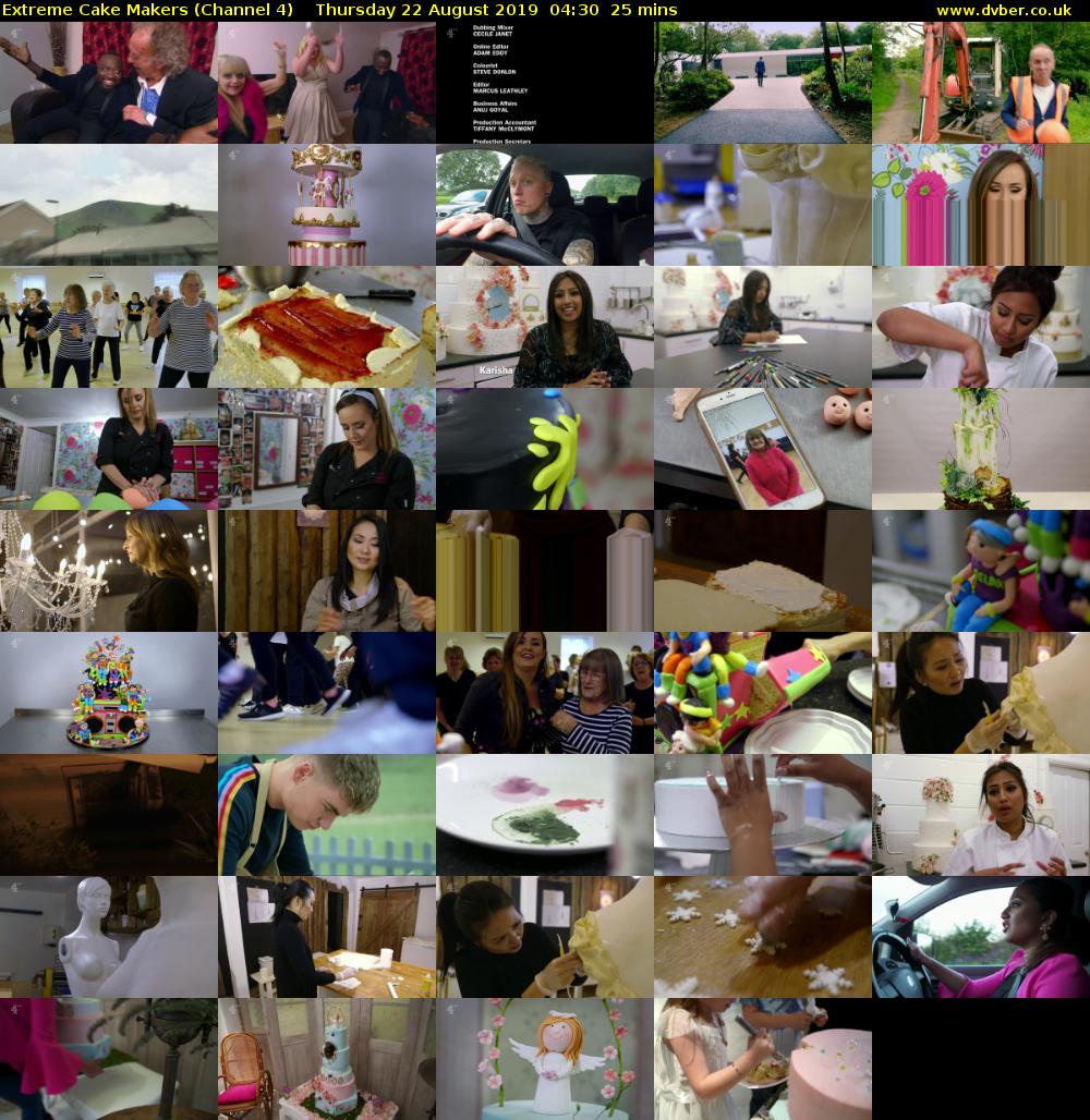 Extreme Cake Makers (Channel 4) Thursday 22 August 2019 04:30 - 04:55