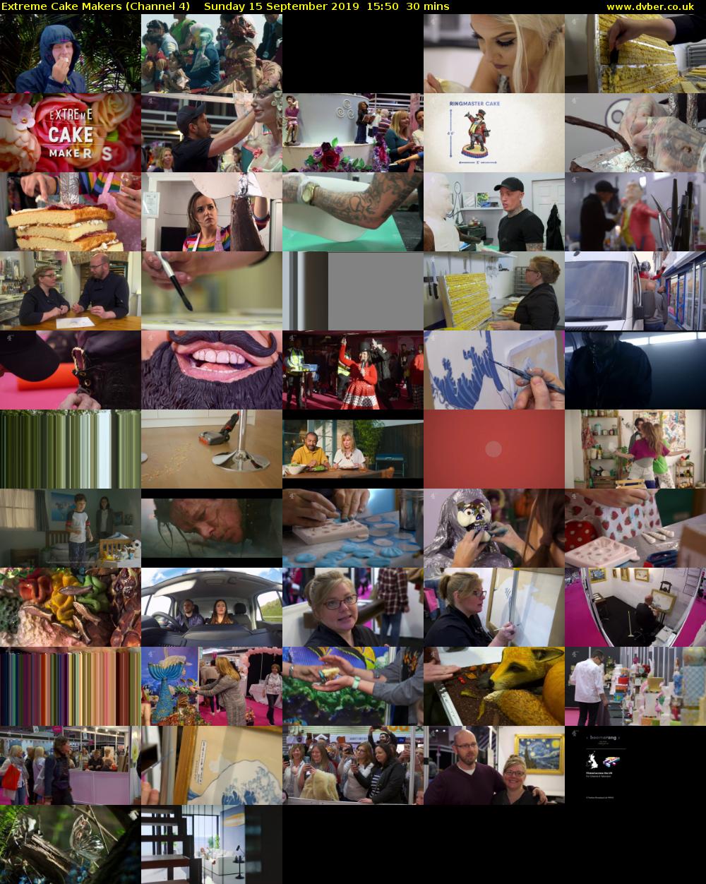 Extreme Cake Makers (Channel 4) Sunday 15 September 2019 15:50 - 16:20