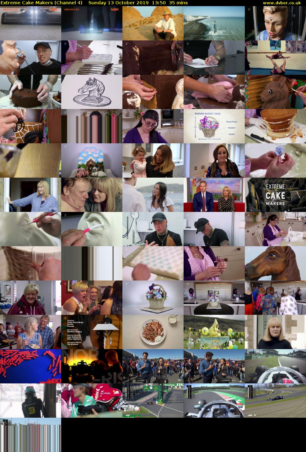 Extreme Cake Makers (Channel 4) Sunday 13 October 2019 13:50 - 14:25