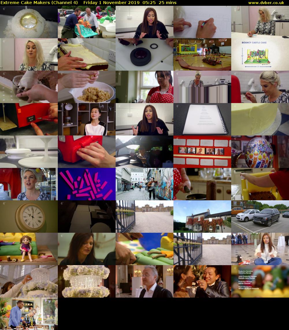 Extreme Cake Makers (Channel 4) Friday 1 November 2019 05:25 - 05:50