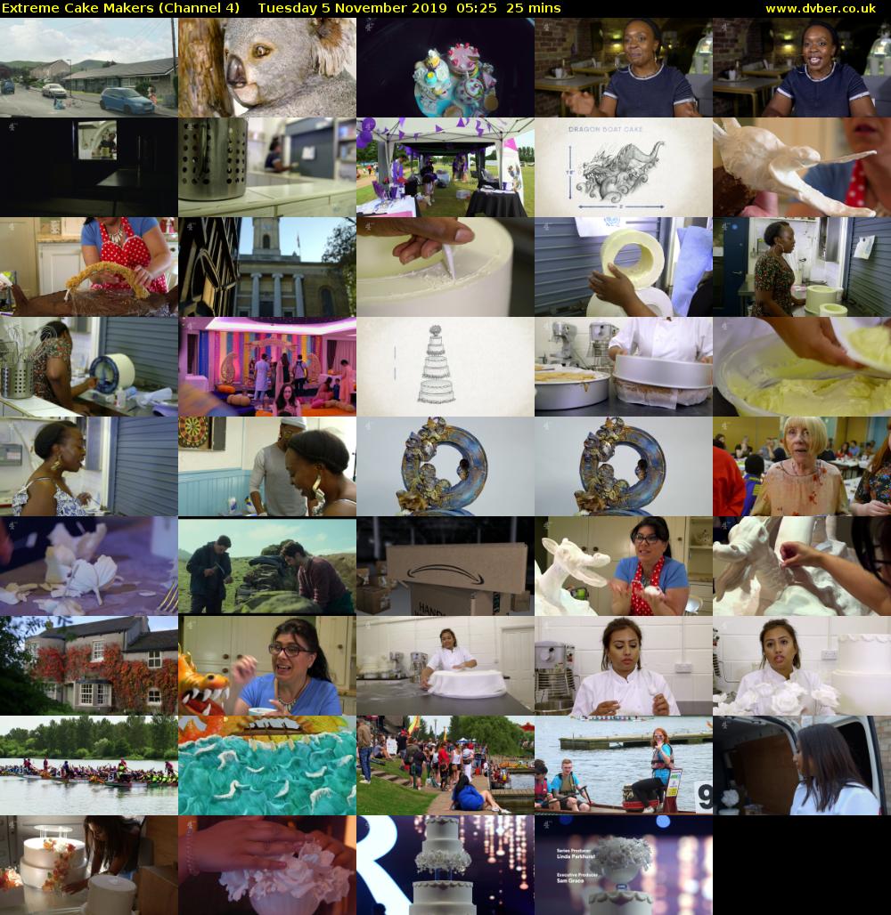 Extreme Cake Makers (Channel 4) Tuesday 5 November 2019 05:25 - 05:50