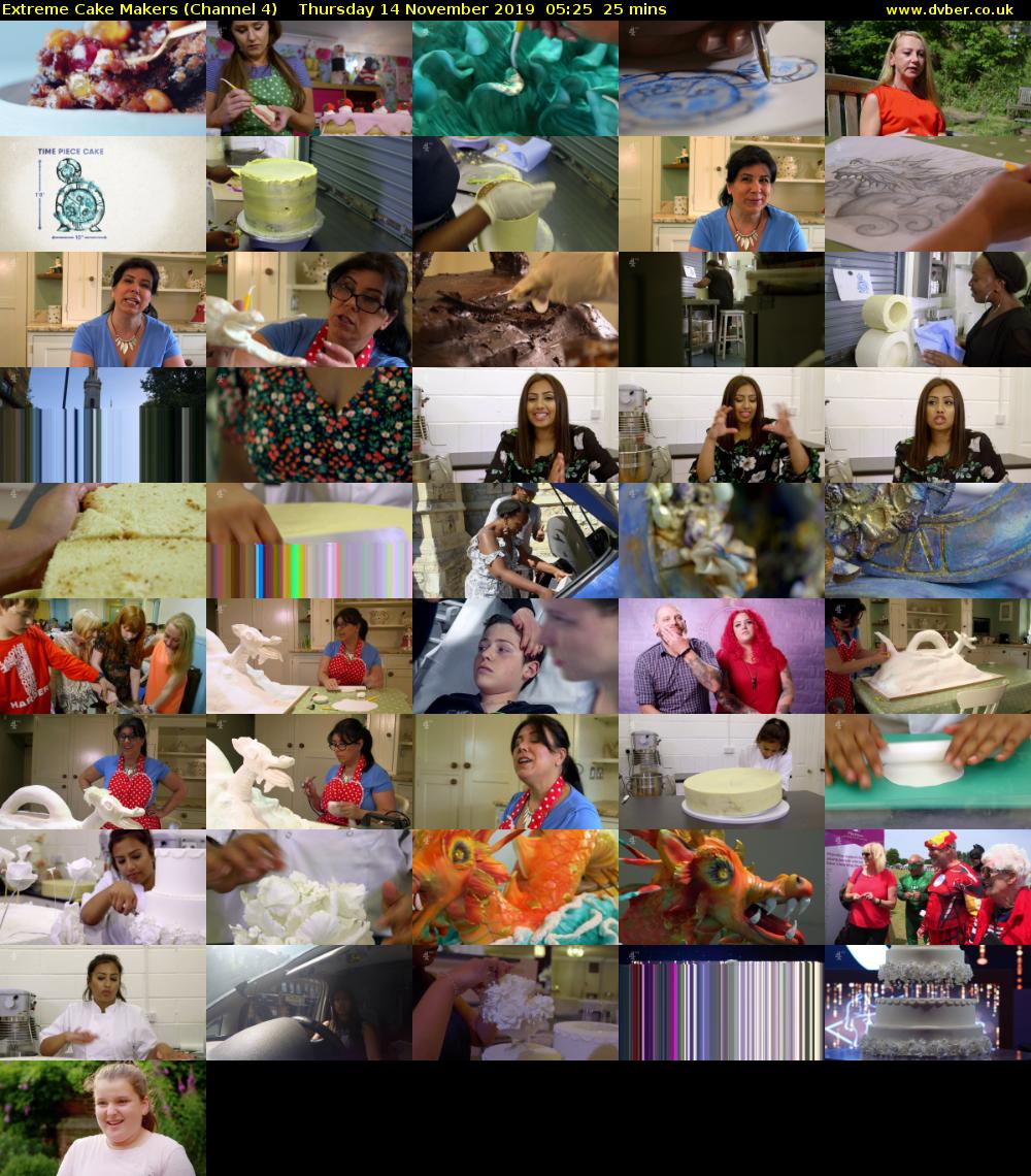 Extreme Cake Makers (Channel 4) Thursday 14 November 2019 05:25 - 05:50