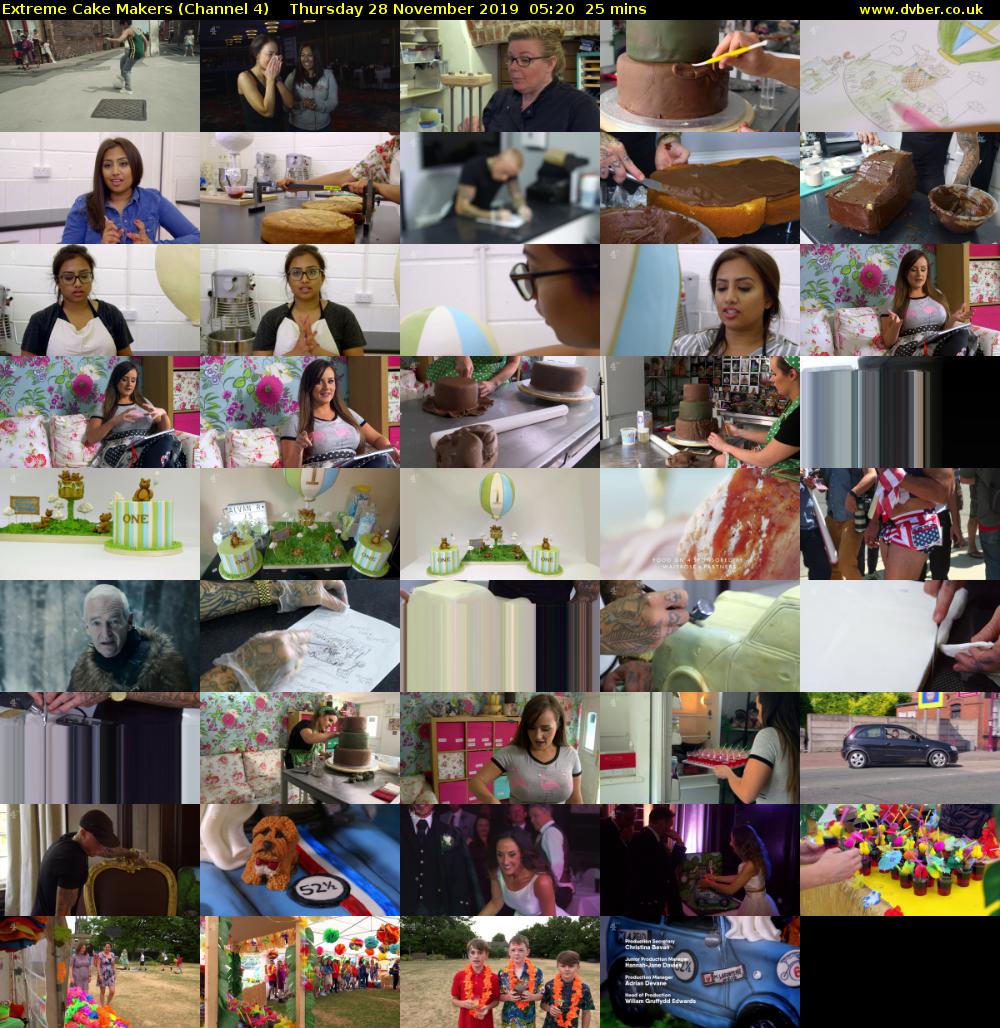 Extreme Cake Makers (Channel 4) Thursday 28 November 2019 05:20 - 05:45