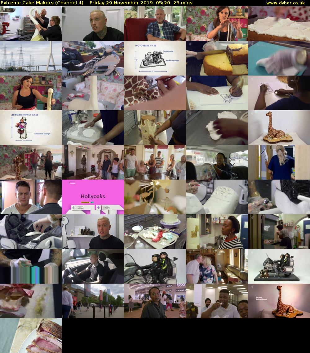 Extreme Cake Makers (Channel 4) Friday 29 November 2019 05:20 - 05:45