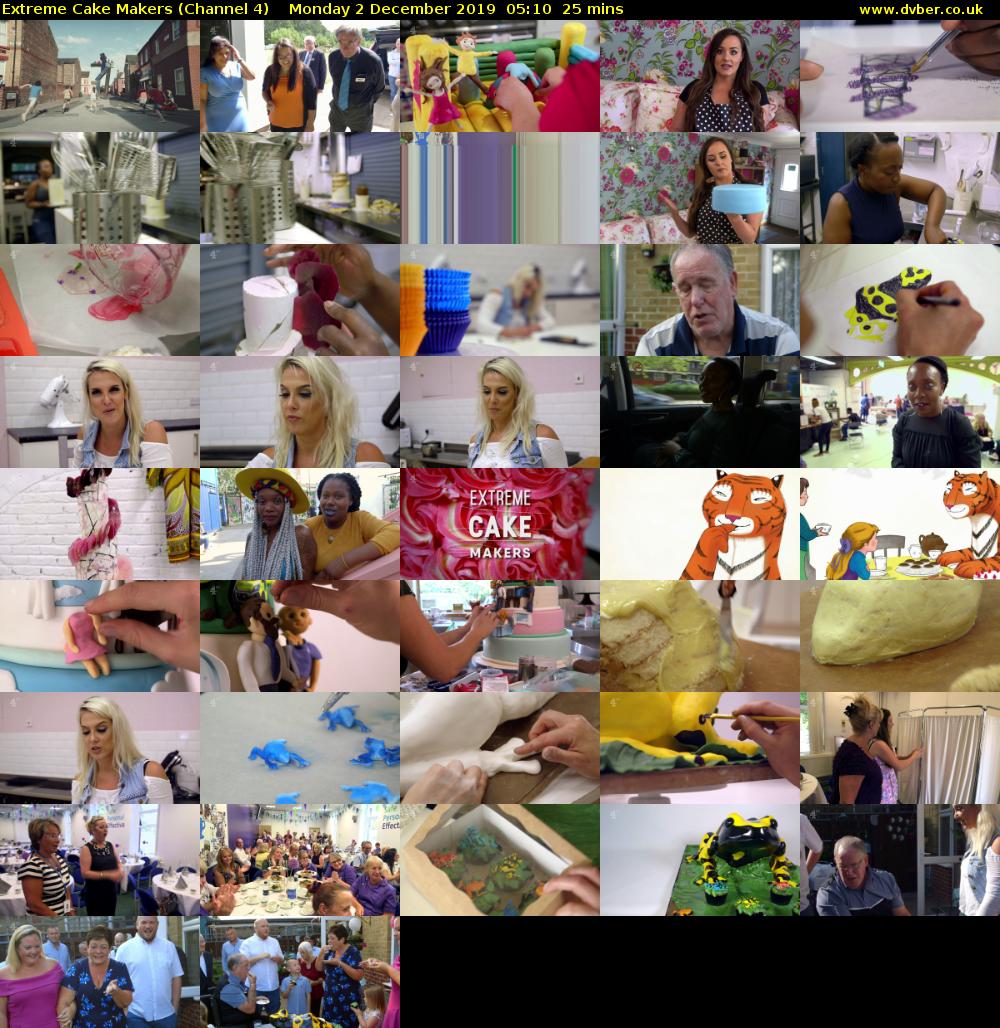 Extreme Cake Makers (Channel 4) Monday 2 December 2019 05:10 - 05:35