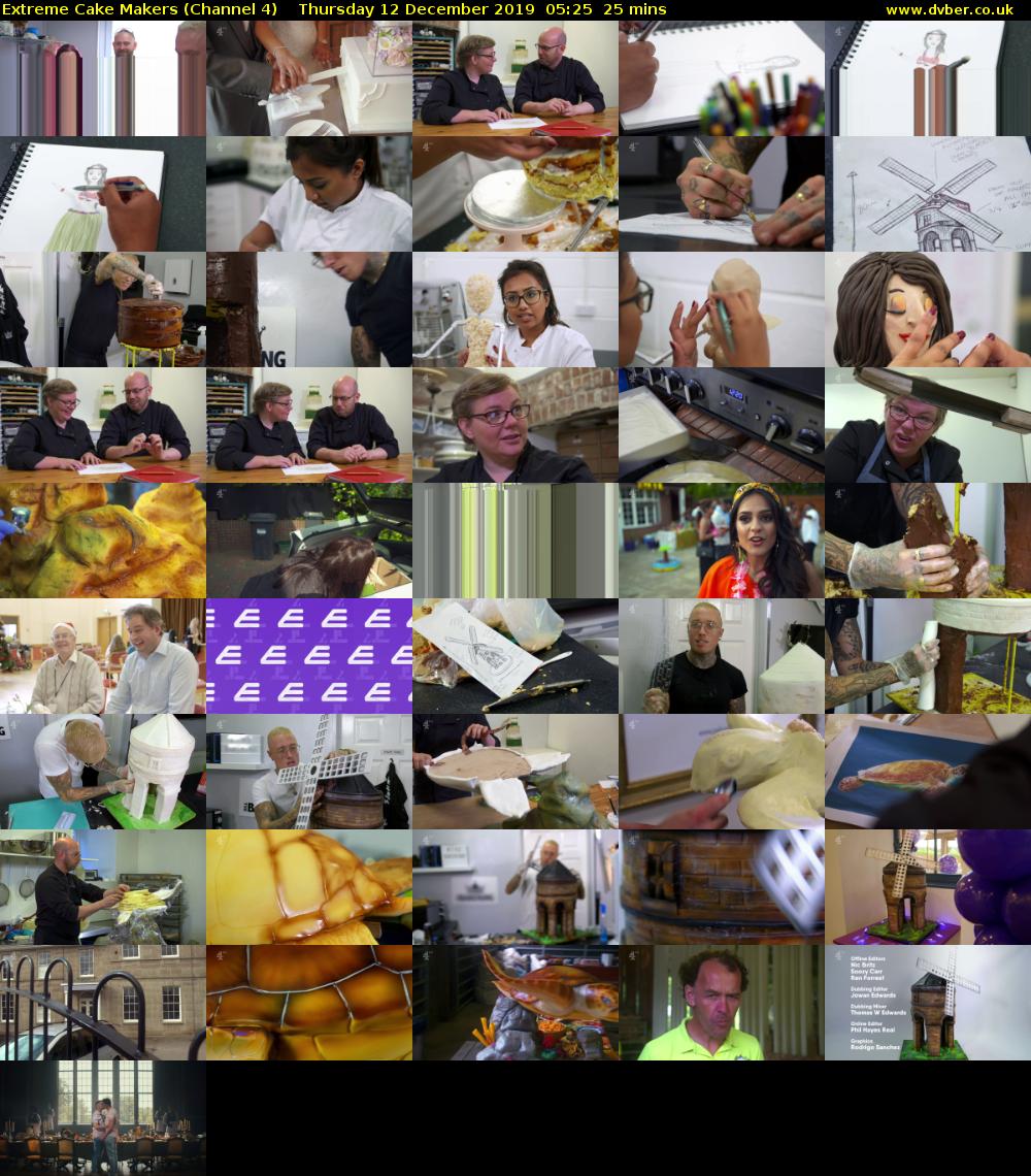 Extreme Cake Makers (Channel 4) Thursday 12 December 2019 05:25 - 05:50