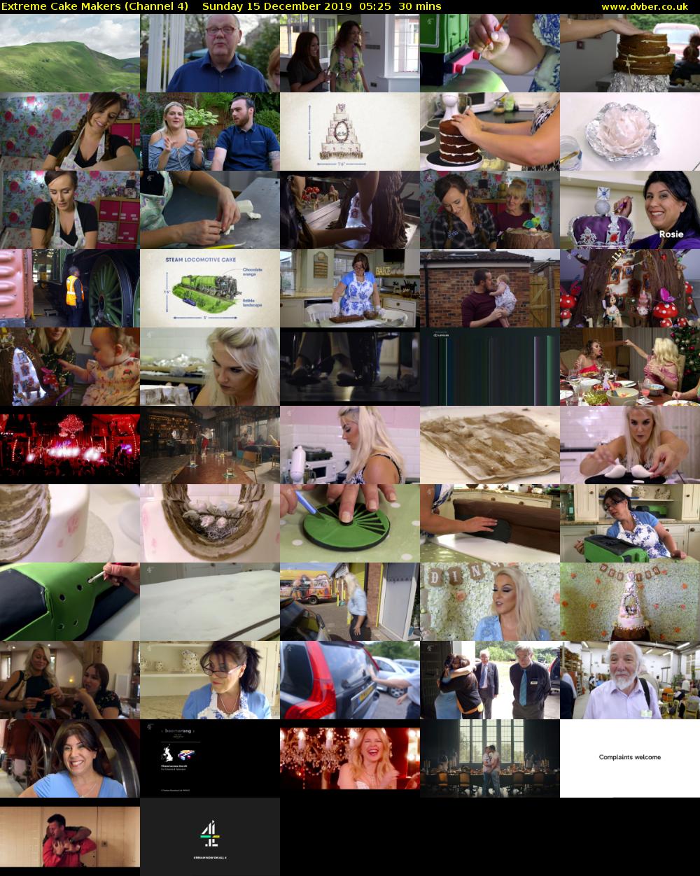 Extreme Cake Makers (Channel 4) Sunday 15 December 2019 05:25 - 05:55
