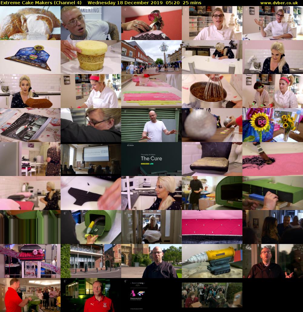 Extreme Cake Makers (Channel 4) Wednesday 18 December 2019 05:20 - 05:45
