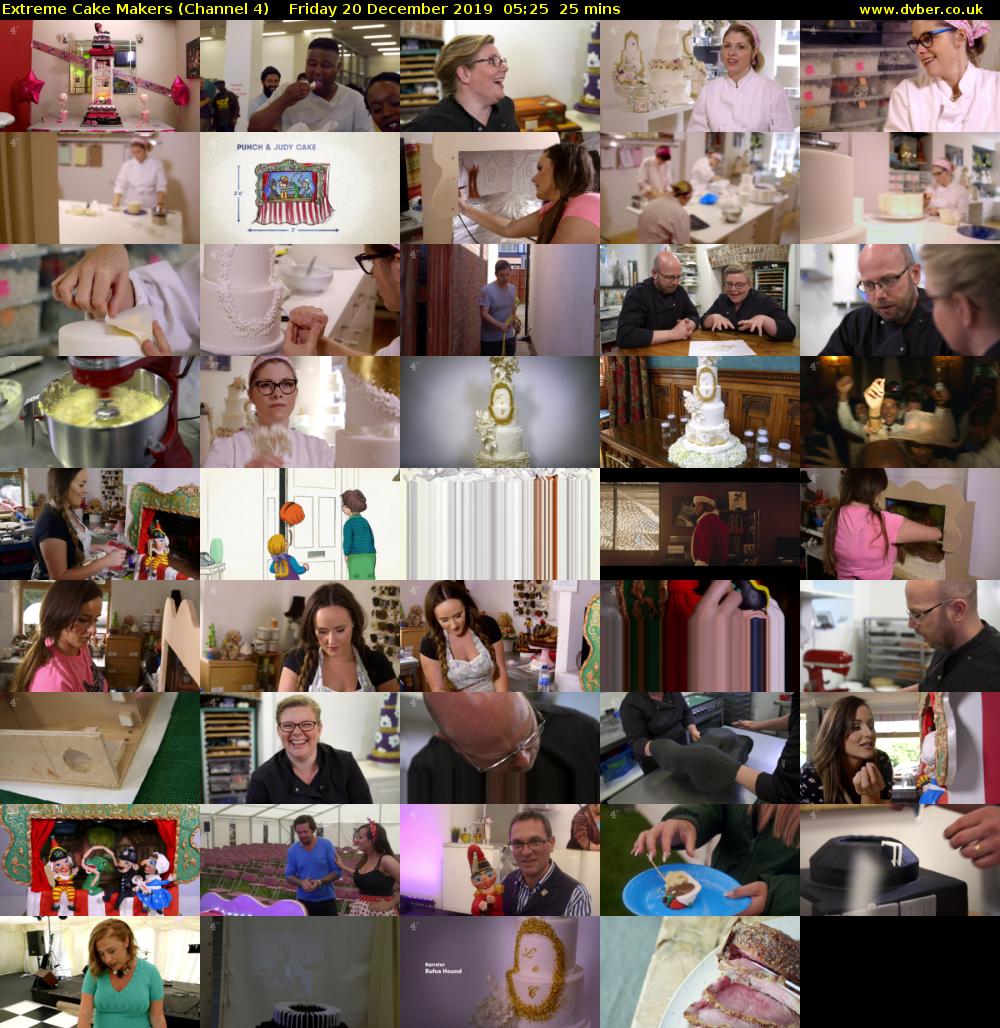 Extreme Cake Makers (Channel 4) Friday 20 December 2019 05:25 - 05:50