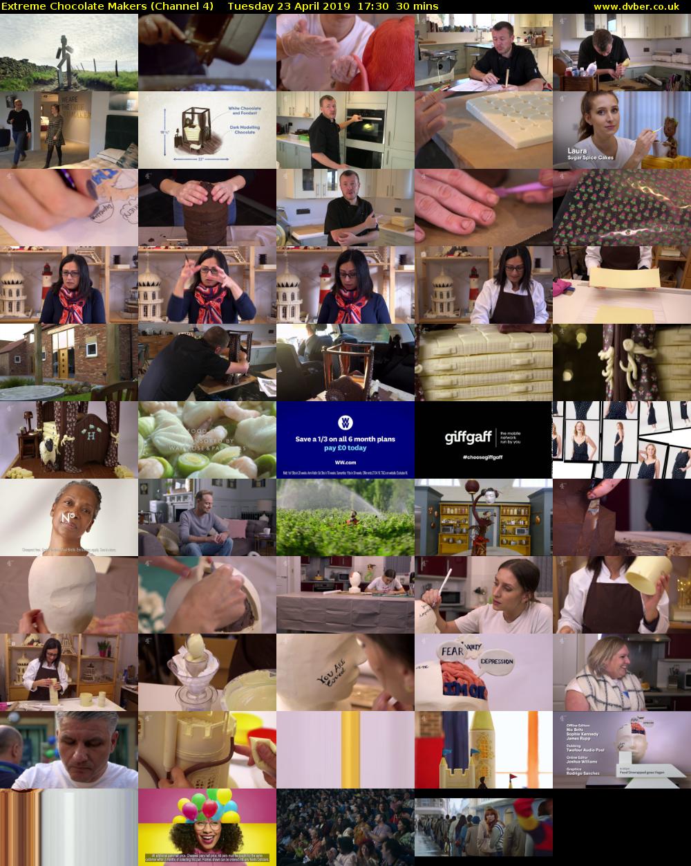 Extreme Chocolate Makers (Channel 4) Tuesday 23 April 2019 17:30 - 18:00