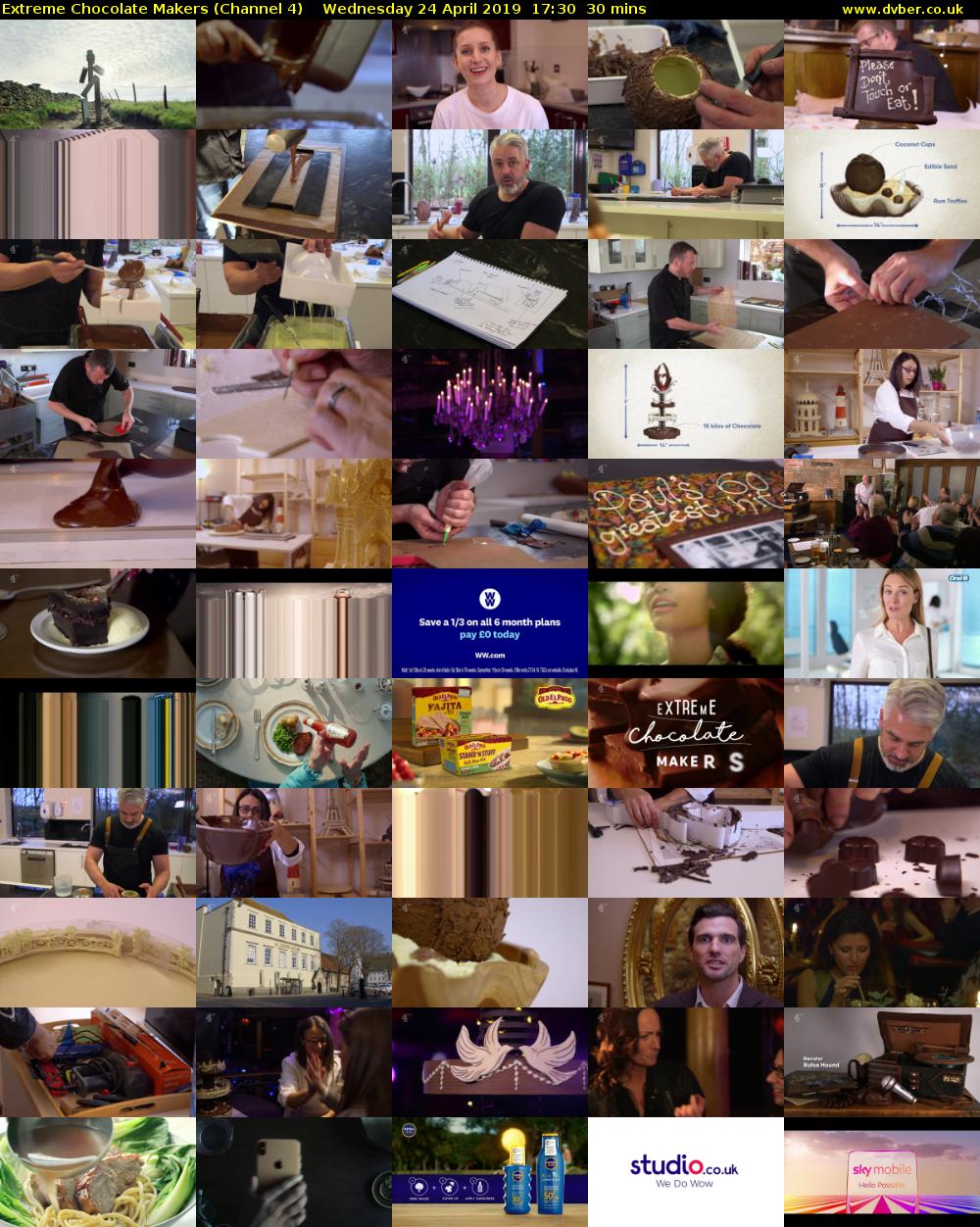 Extreme Chocolate Makers (Channel 4) Wednesday 24 April 2019 17:30 - 18:00