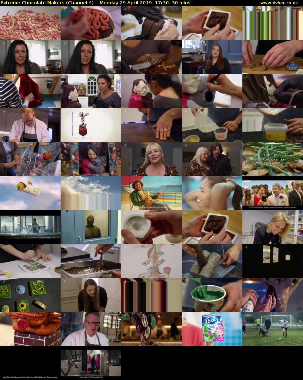 Extreme Chocolate Makers (Channel 4) Monday 29 April 2019 17:30 - 18:00