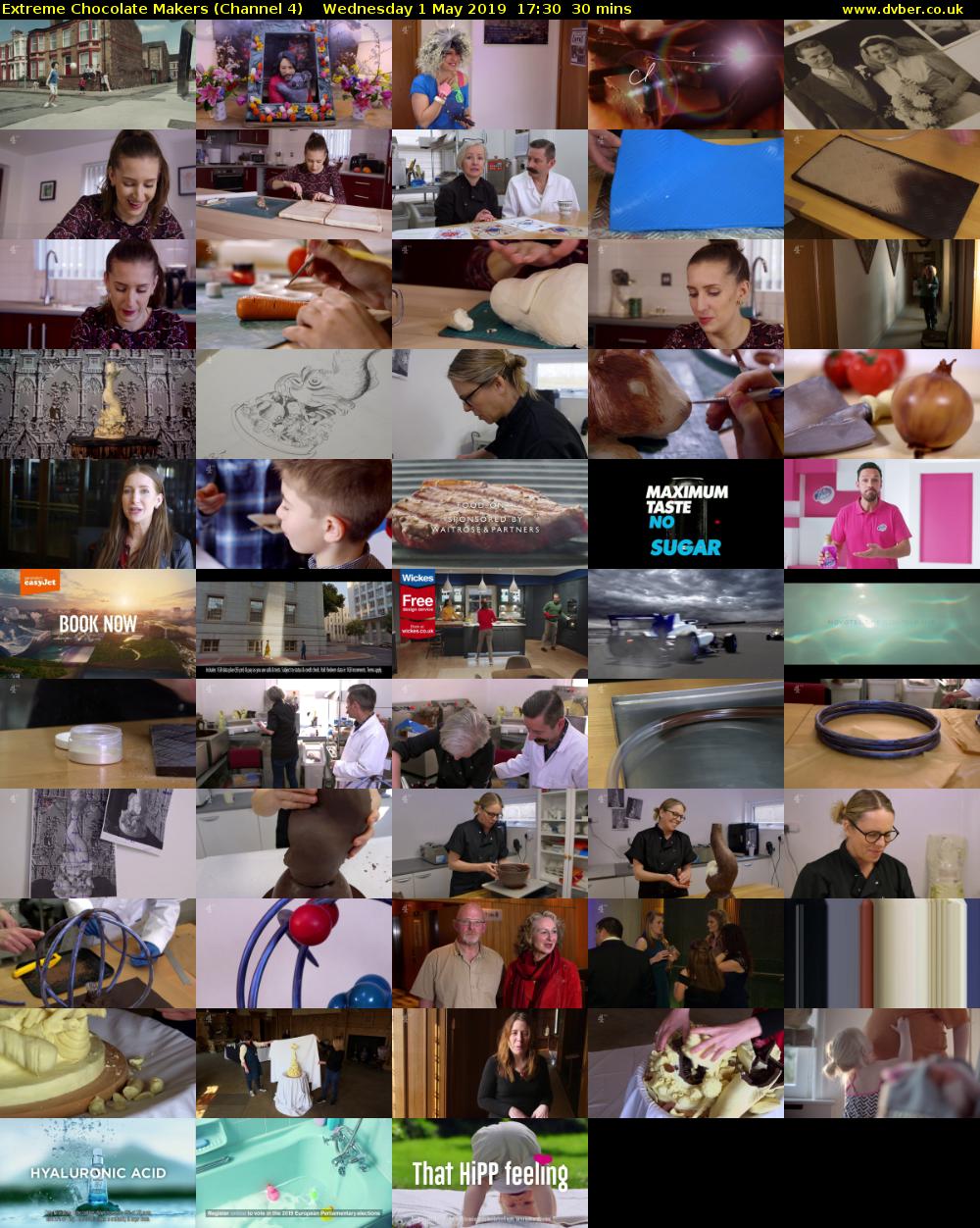Extreme Chocolate Makers (Channel 4) Wednesday 1 May 2019 17:30 - 18:00